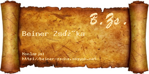 Beiner Zsóka névjegykártya